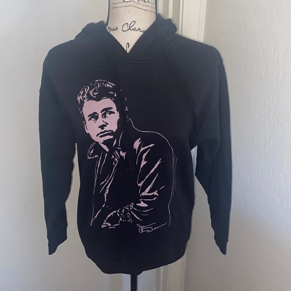 James Dean Black Graphic Pullover Sweatshirt Hollywood Icon Rebel